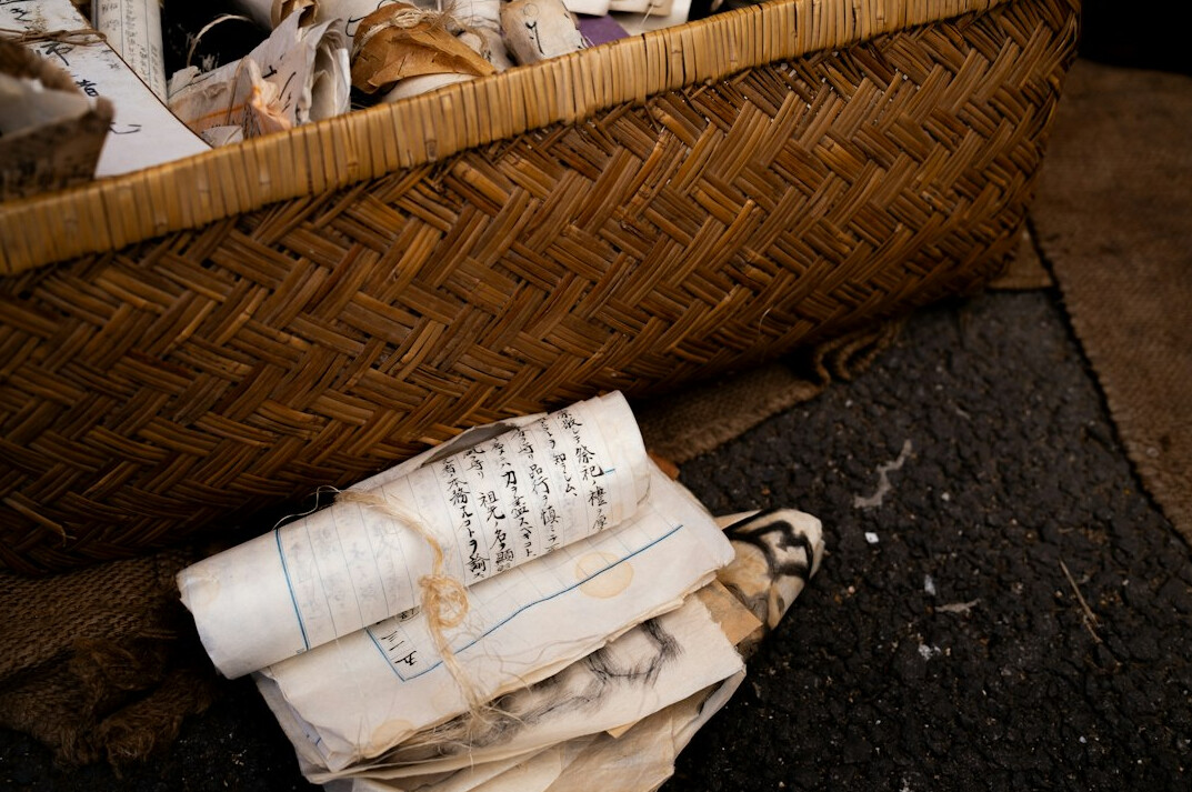 Stack of old newspapers and documents